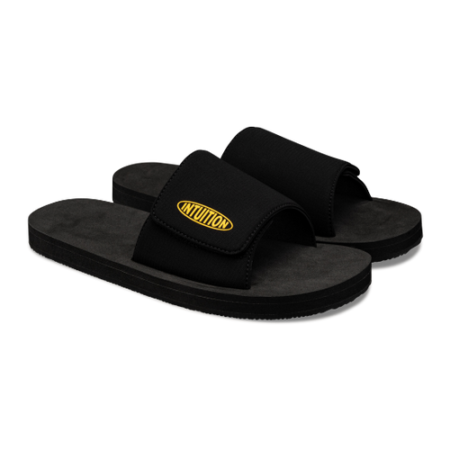 Intuition Sandals: Black Gold Slides
