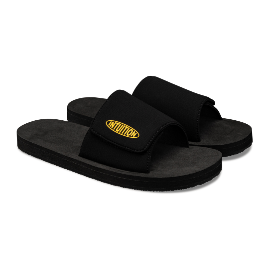 Intuition Sandals: Black Gold Slides