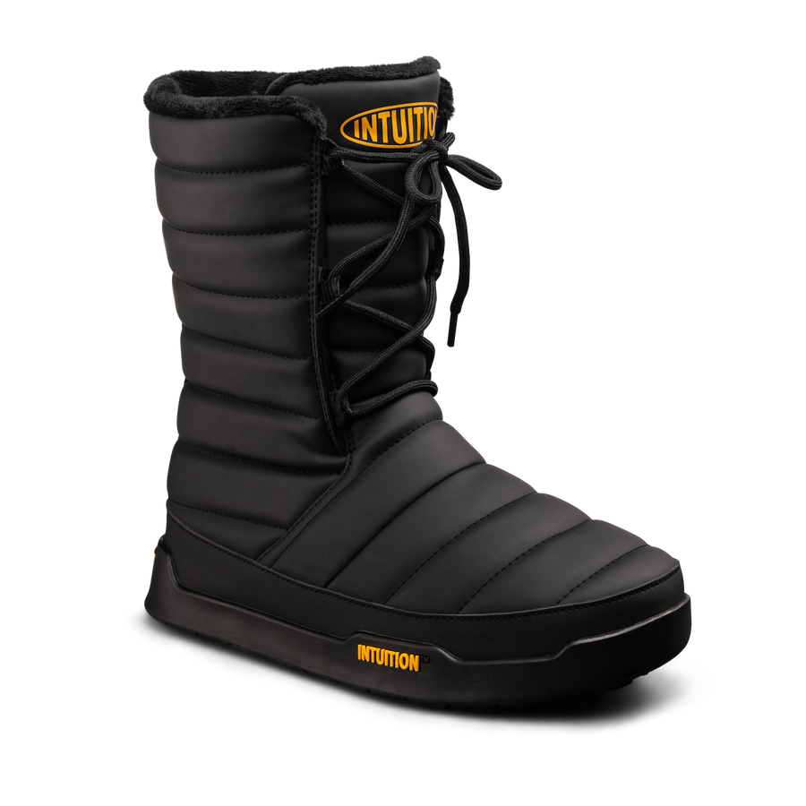 Calf High Booties  Jet Black Gold
